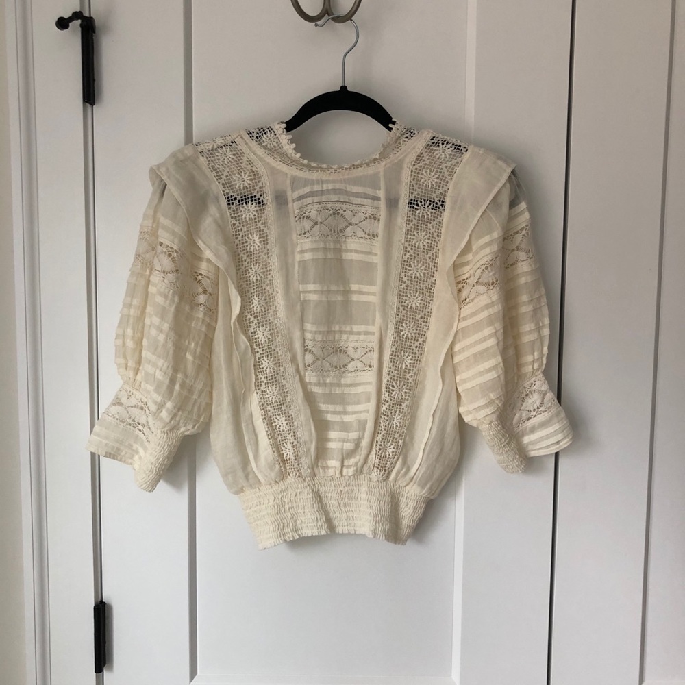 Free People cream blouse